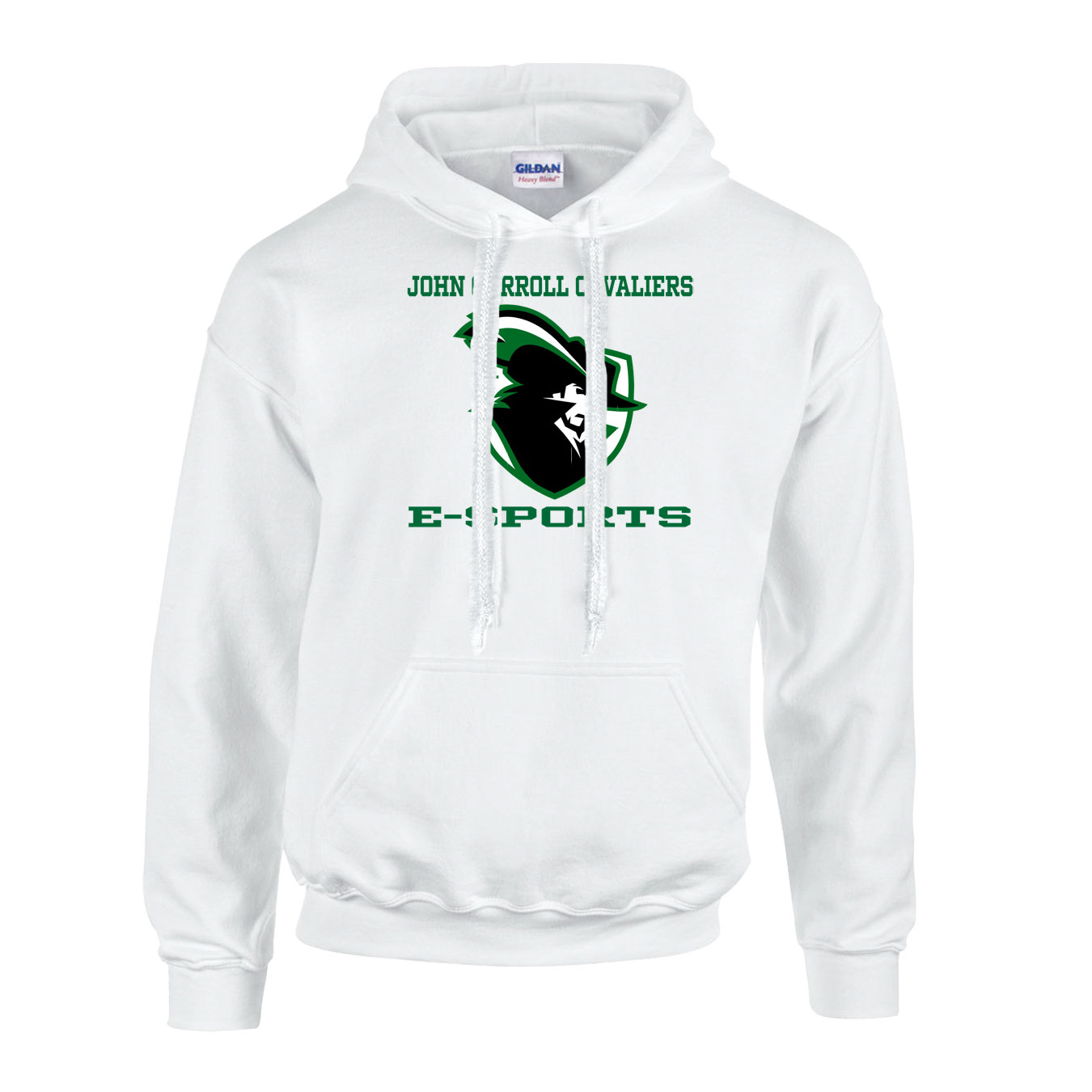 Fleece Hoodie - White - Logo Text Drop