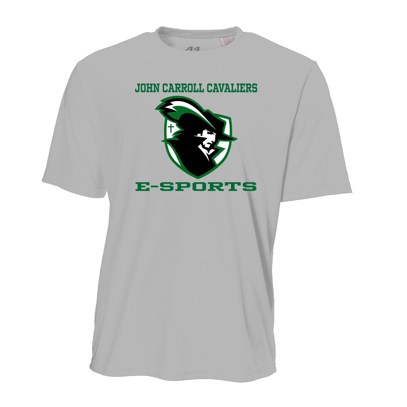 Men's Performance T-Shirt - Silver - Logo Text Drop