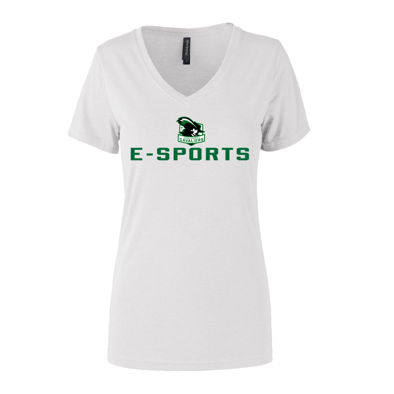 Women's Semi- Fitted Premium V- Neck T-Shirt - White - Logo Sport Name