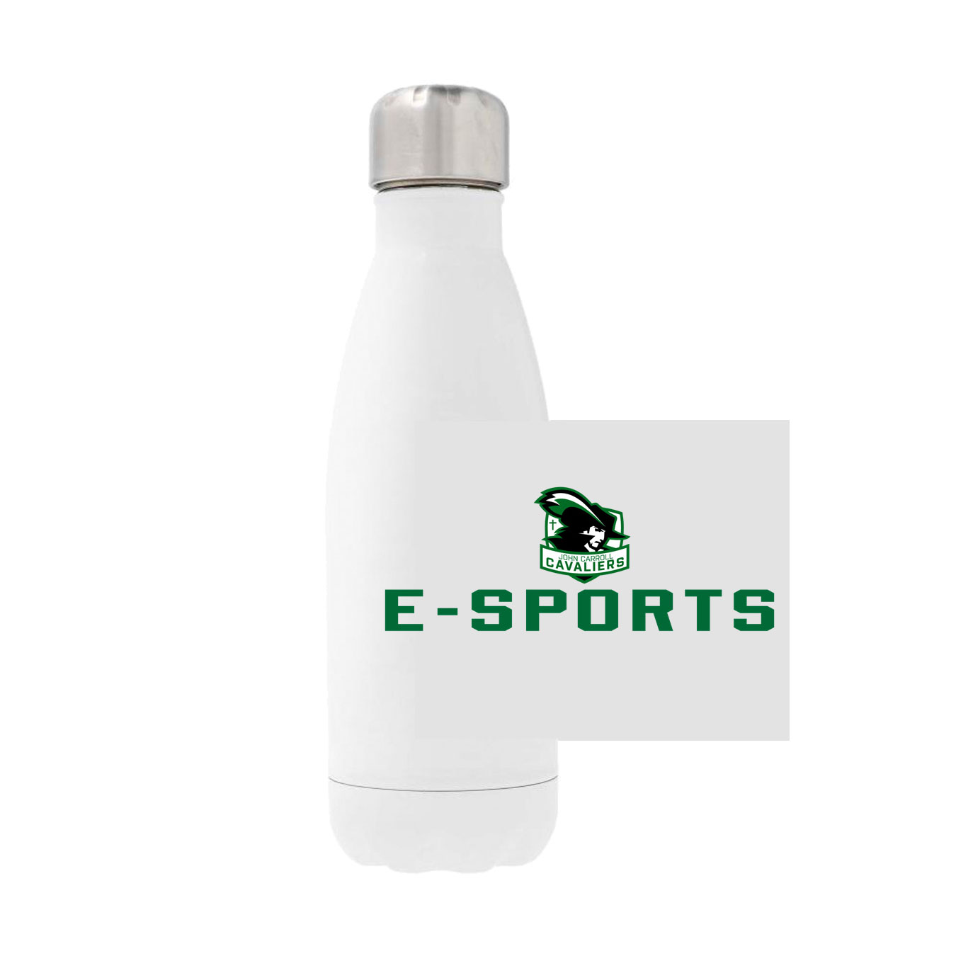 12oz Stainless Steel Water Bottle - White - Logo Sport Name