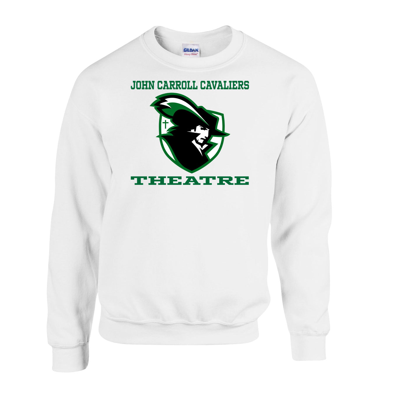 Fleece Crewneck - White - Logo Text Drop