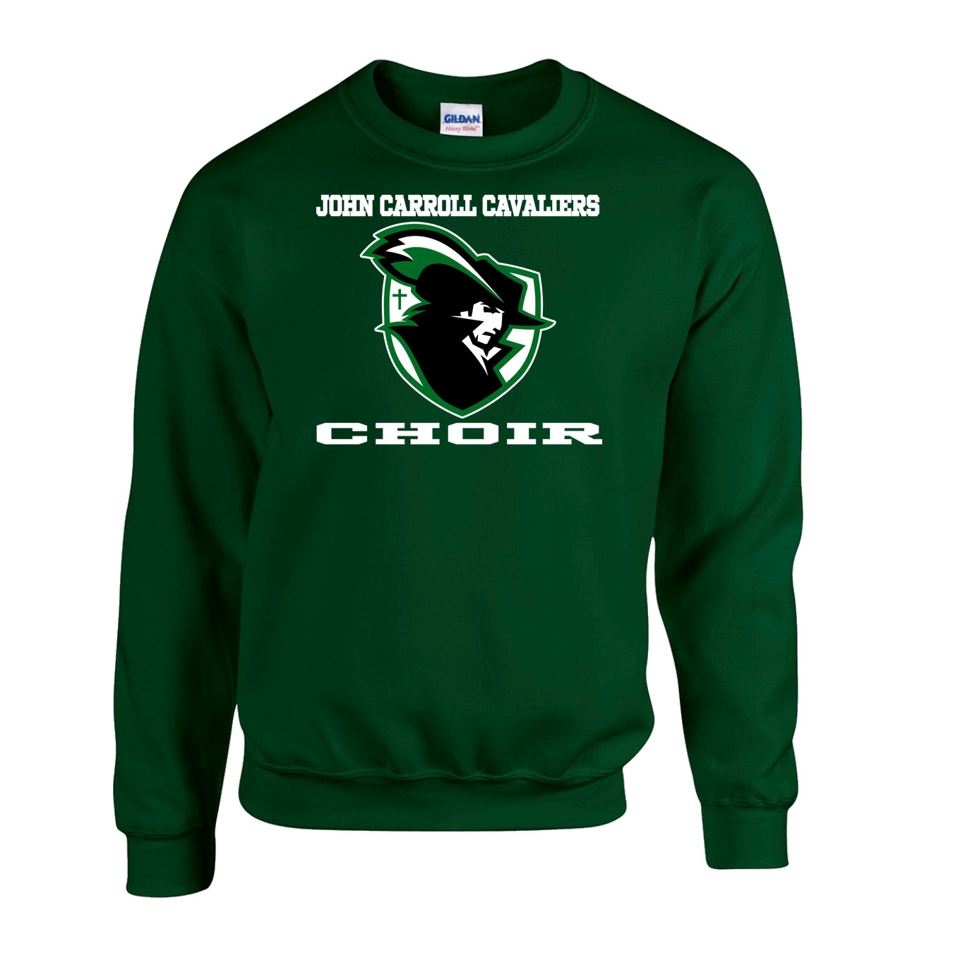 Fleece Crewneck - Forest Green - Logo Text Drop