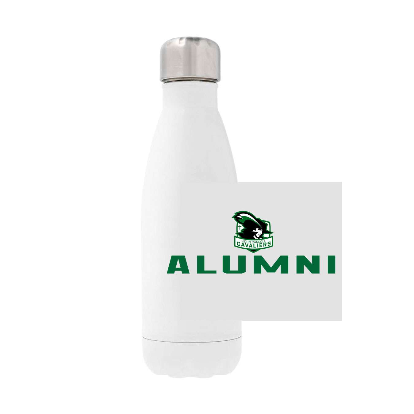12oz Stainless Steel Water Bottle - White - Logo Sport Name