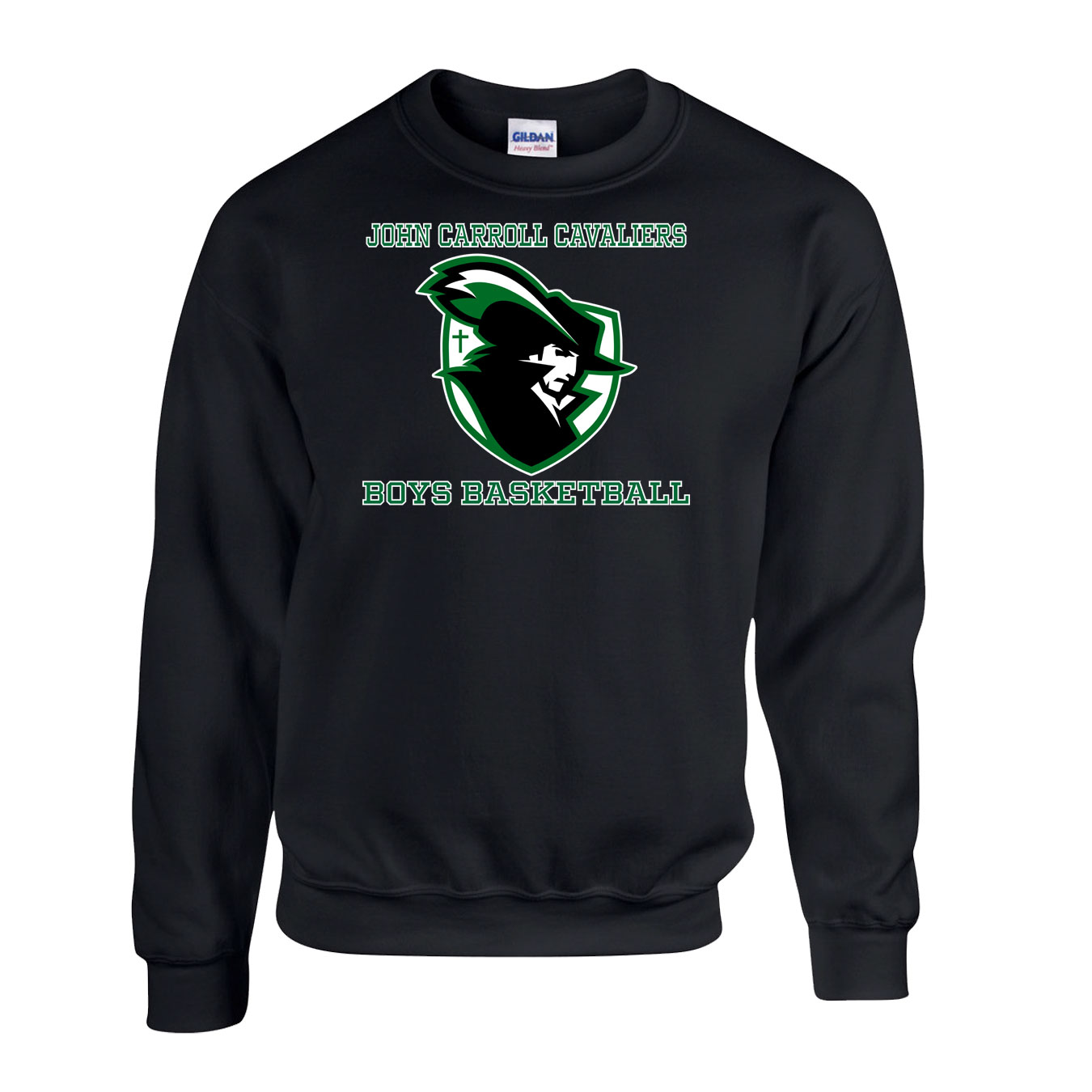 Fleece Crewneck - Black - Logo Text Drop