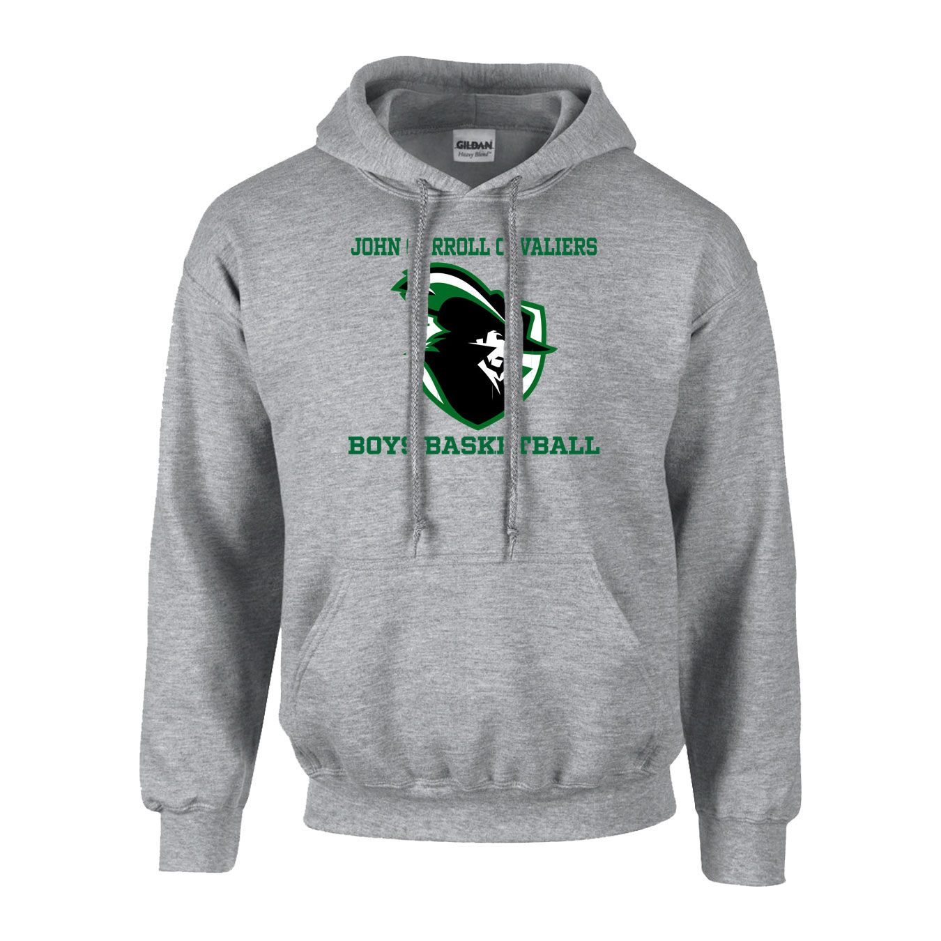 Fleece Hoodie - Sport Grey - Logo Text Drop