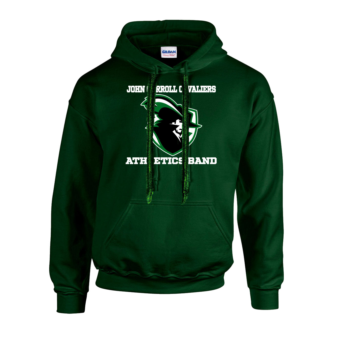 Fleece Hoodie - Forest Green - Logo Text Drop