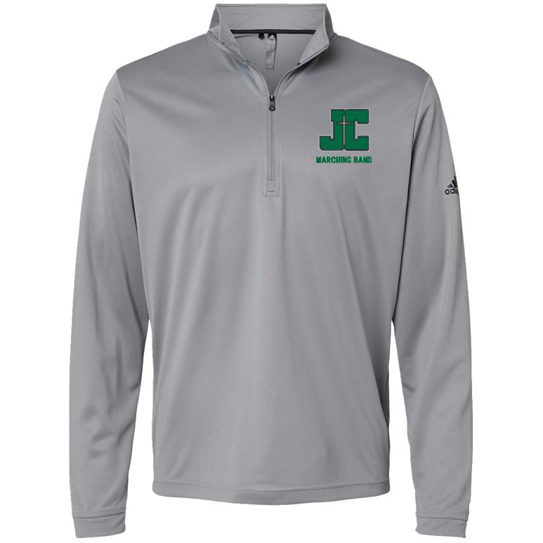 Adidas-Lightweight Quarter-Zip Pullover - Grey Three - Embroidery Text Drop