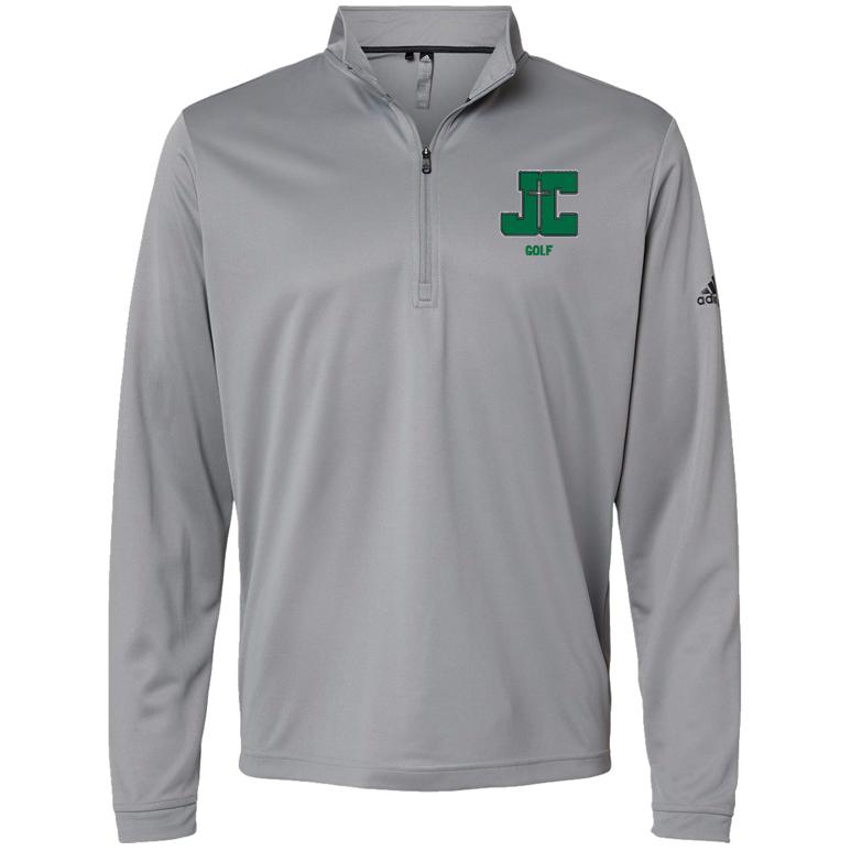 Adidas-Lightweight Quarter-Zip Pullover - Grey Three - Embroidery Text Drop