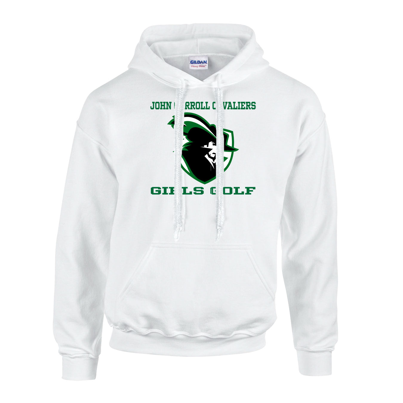Fleece Hoodie - White - Logo Text Drop
