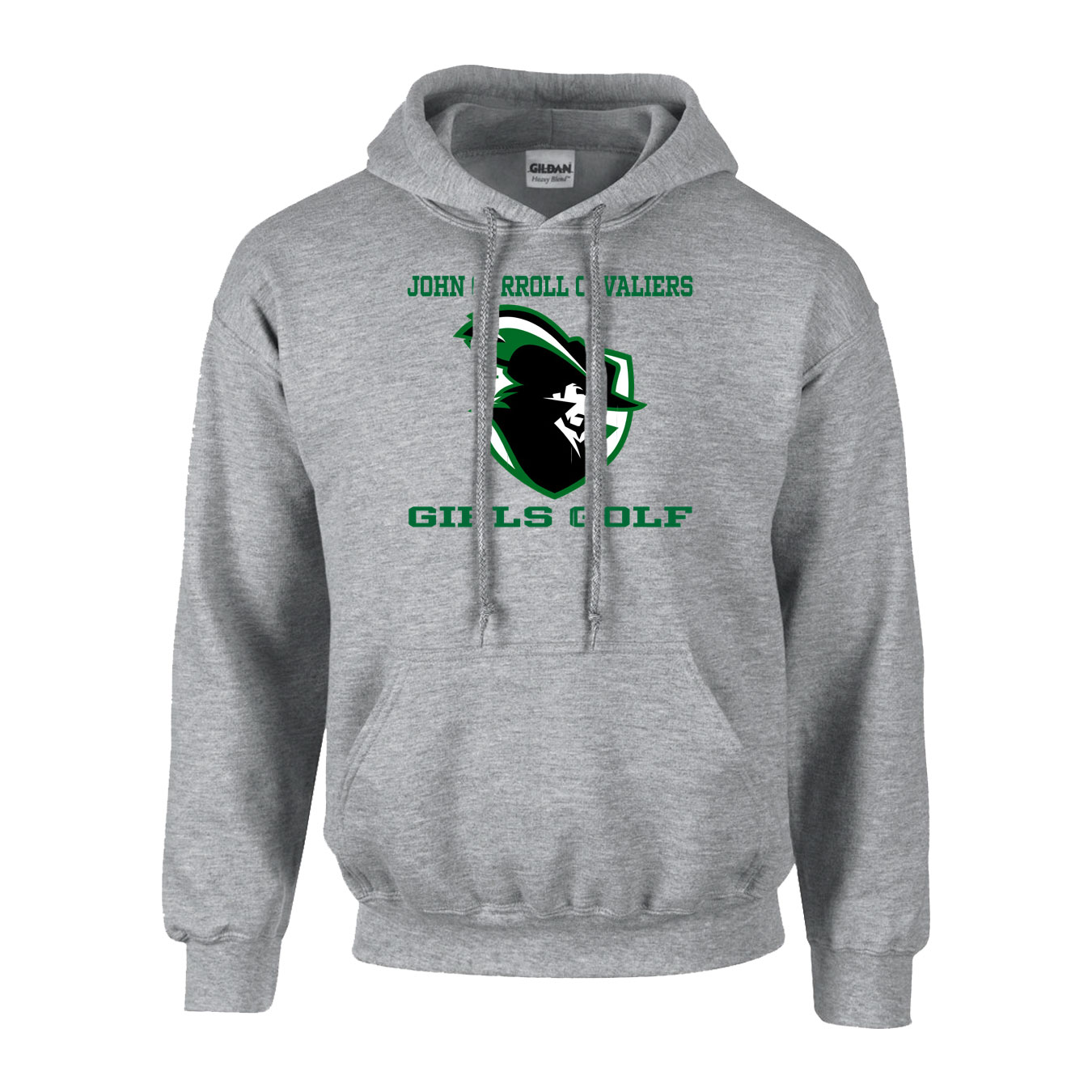 Fleece Hoodie - Sport Grey - Logo Text Drop