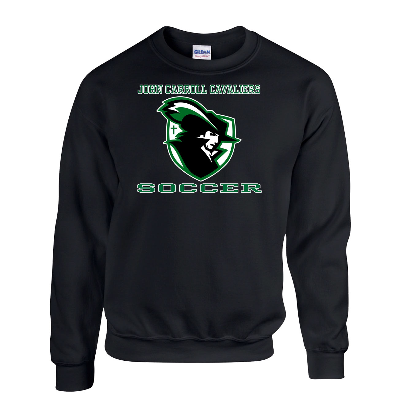 Fleece Crewneck - Black - Logo Text Drop