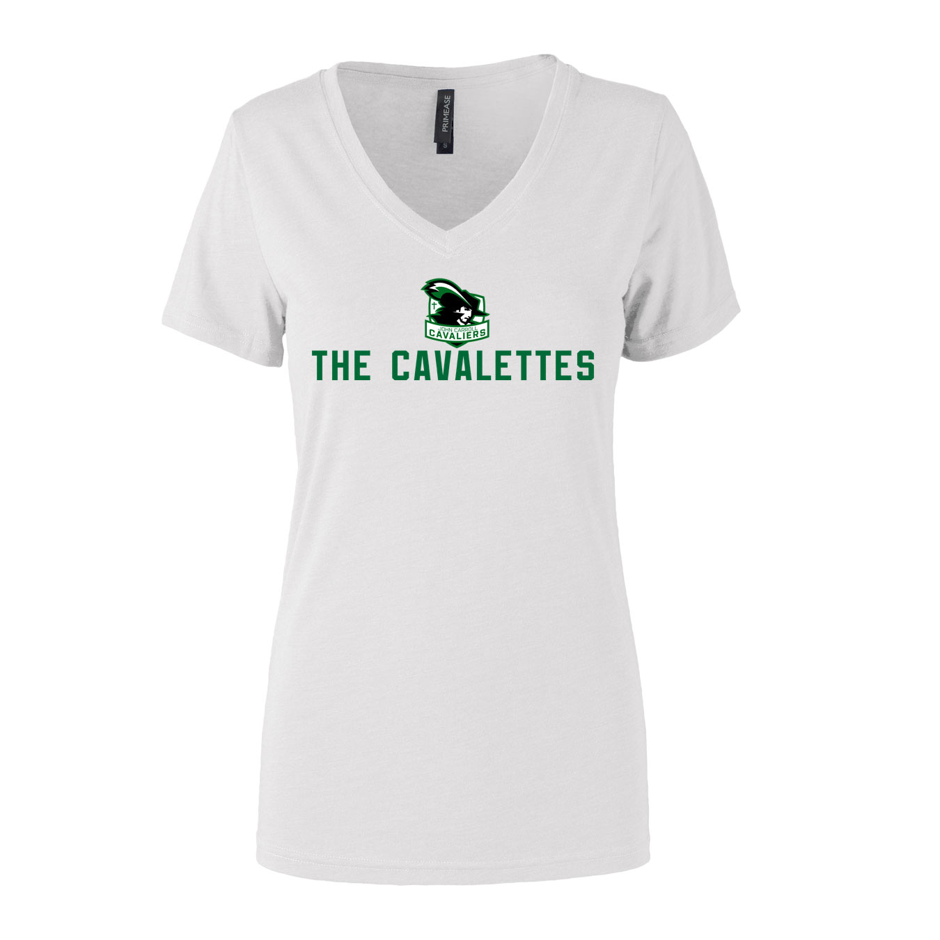 Women's Semi- Fitted Premium V- Neck T-Shirt - White - Logo Sport Name