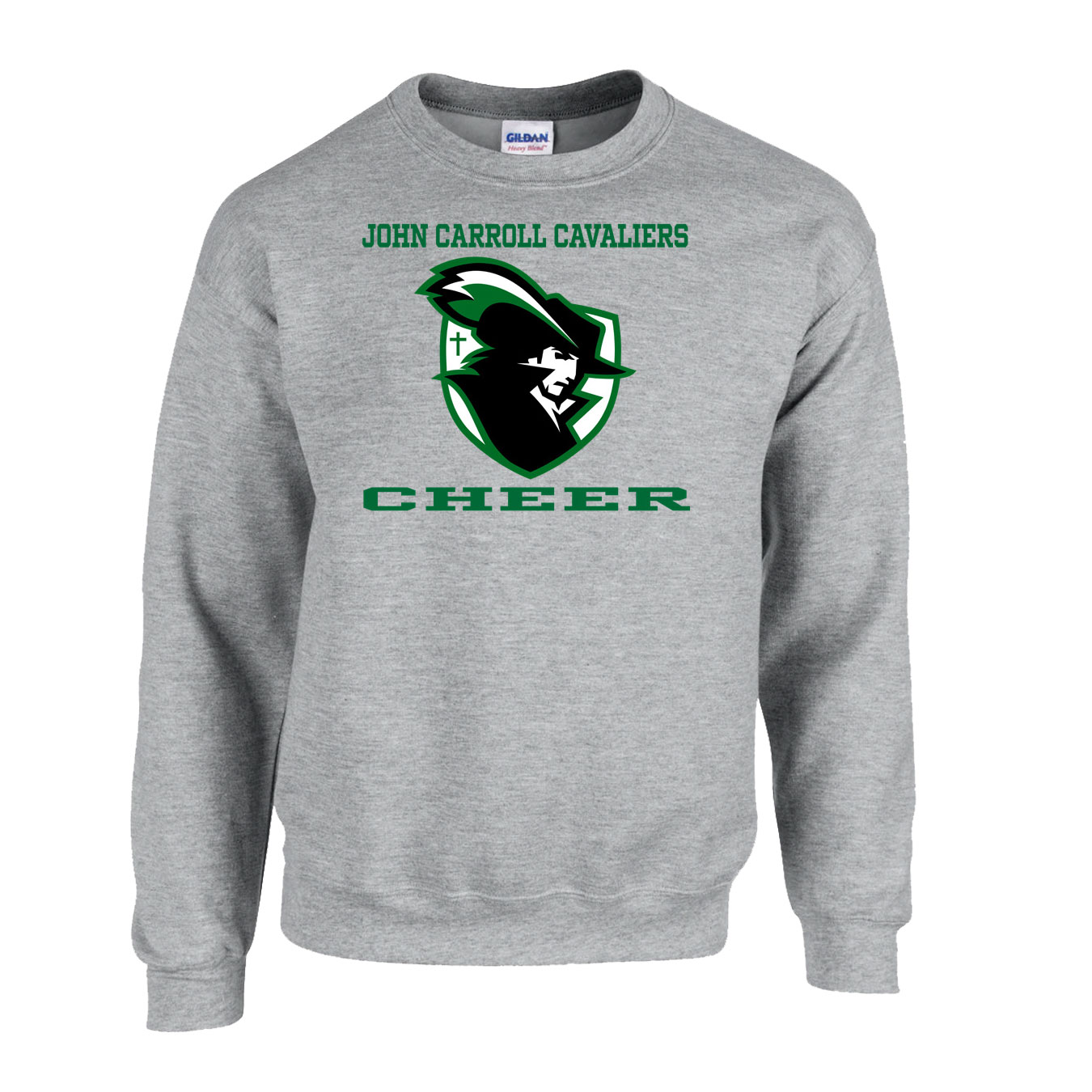 Fleece Crewneck - Sport Grey - Logo Text Drop