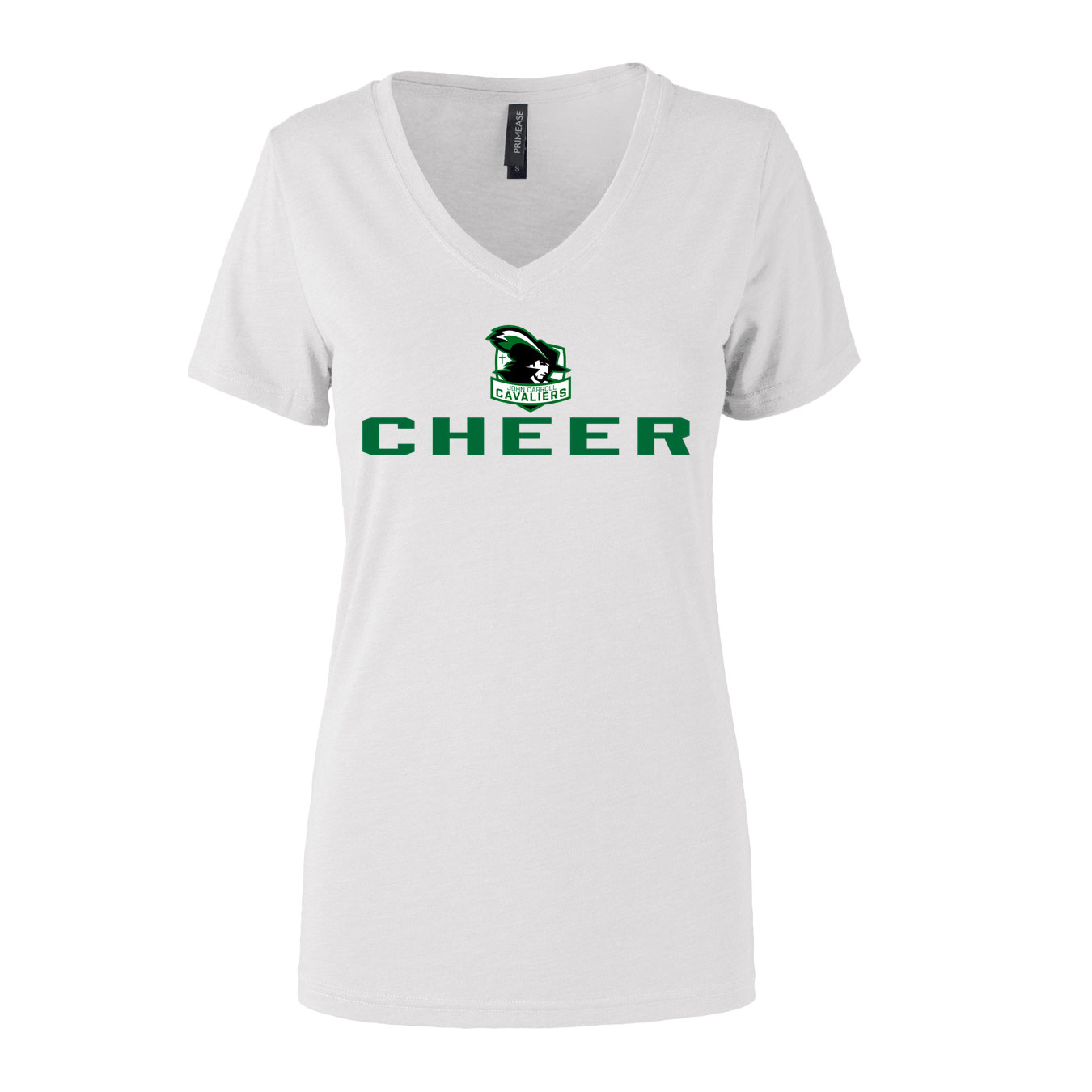 Women's Semi- Fitted Premium V- Neck T-Shirt  - White - Logo Sport Name