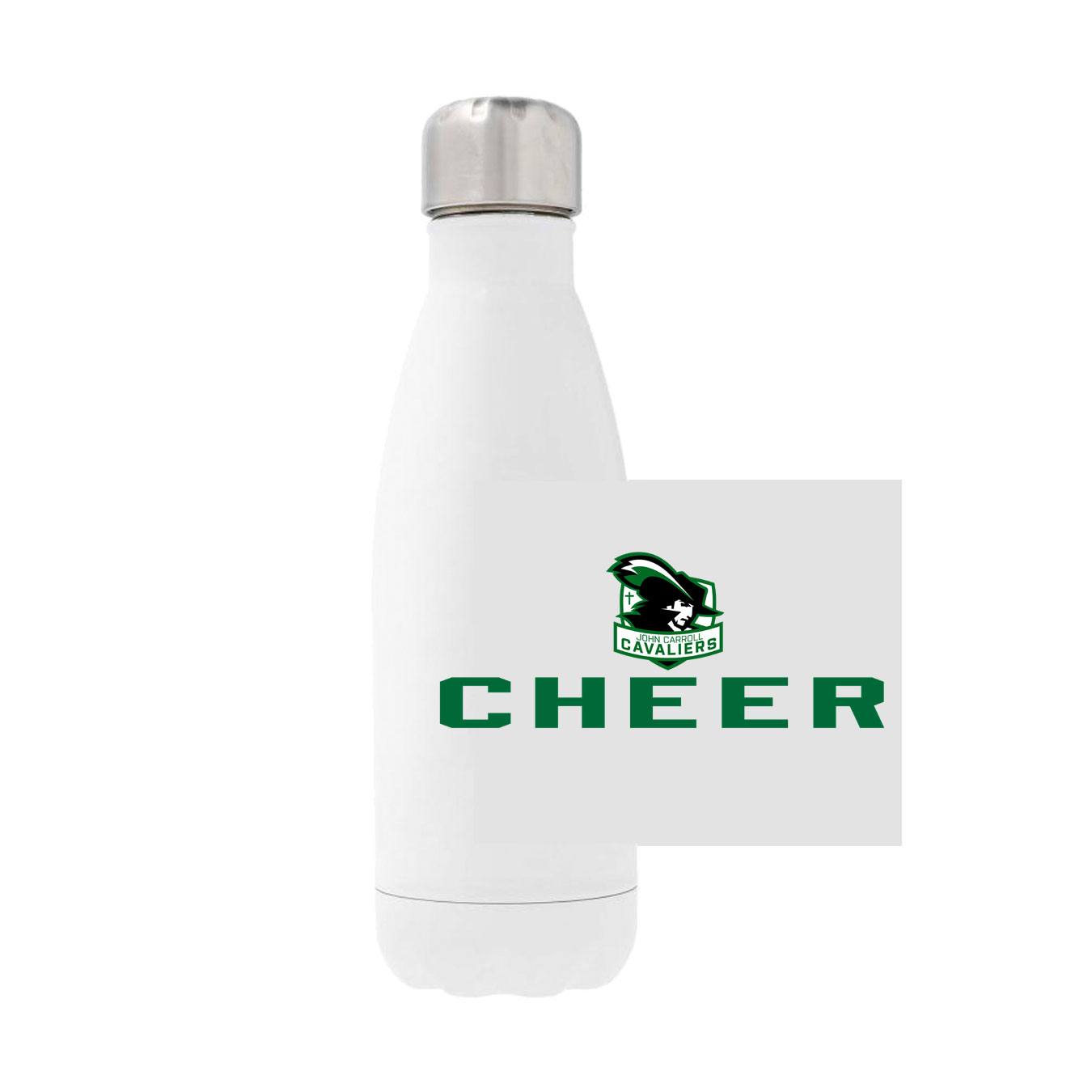 12oz Stainless Steel Water Bottle - White - Logo Sport Name