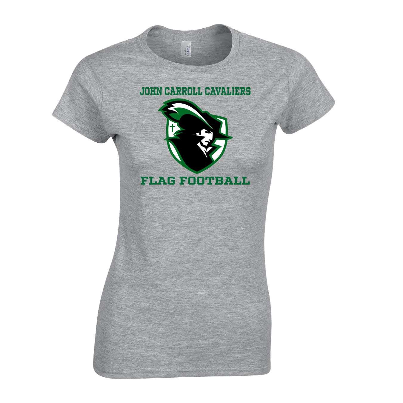 Women's Semi-Fitted Classic T-Shirt  - Sport Grey - Logo Text Drop