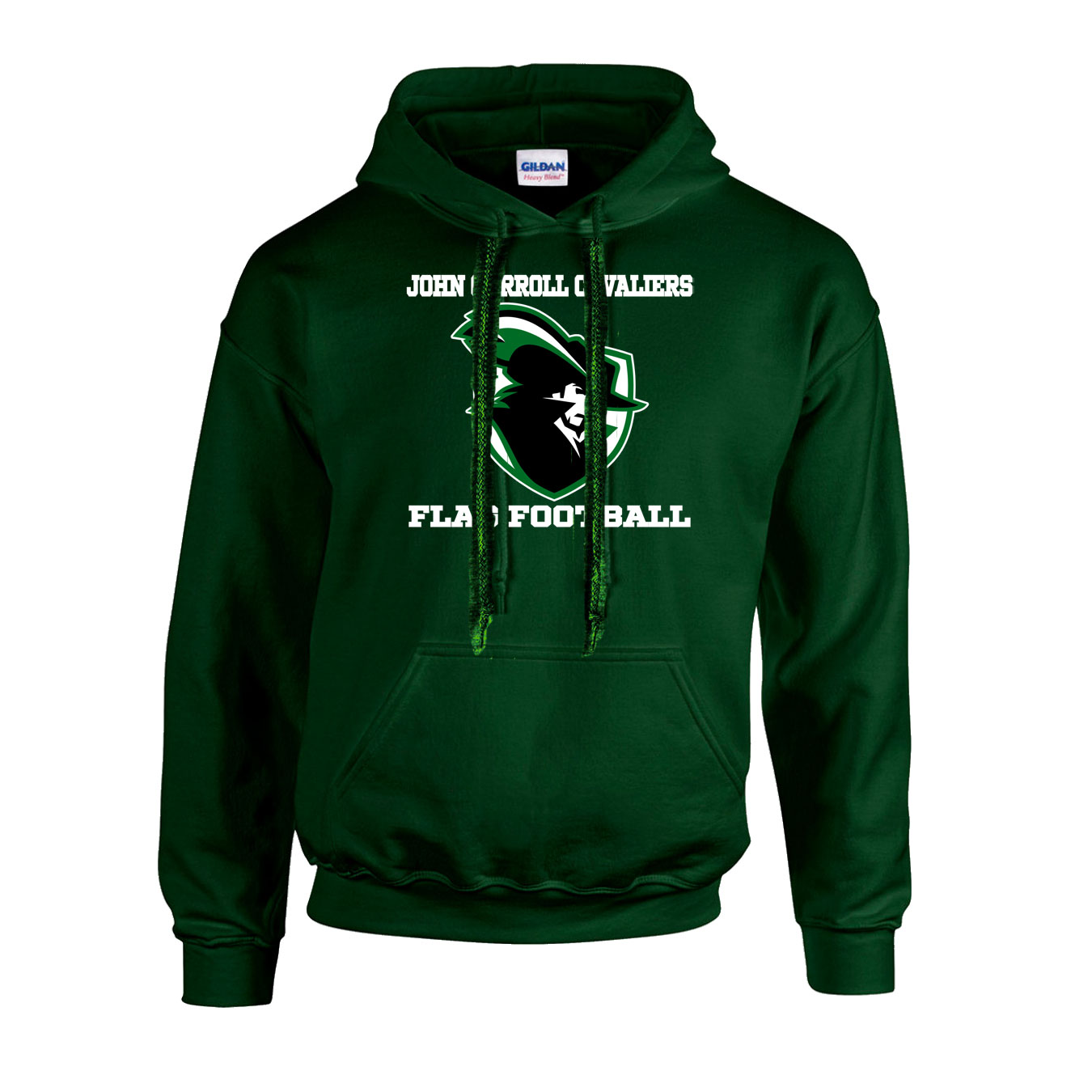 Fleece Hoodie - Forest Green - Logo Text Drop