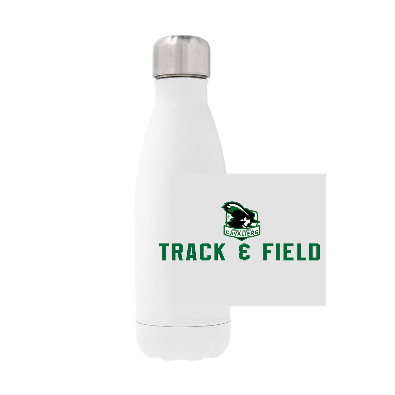 12oz Stainless Steel Water Bottle - White - Logo Sport Name