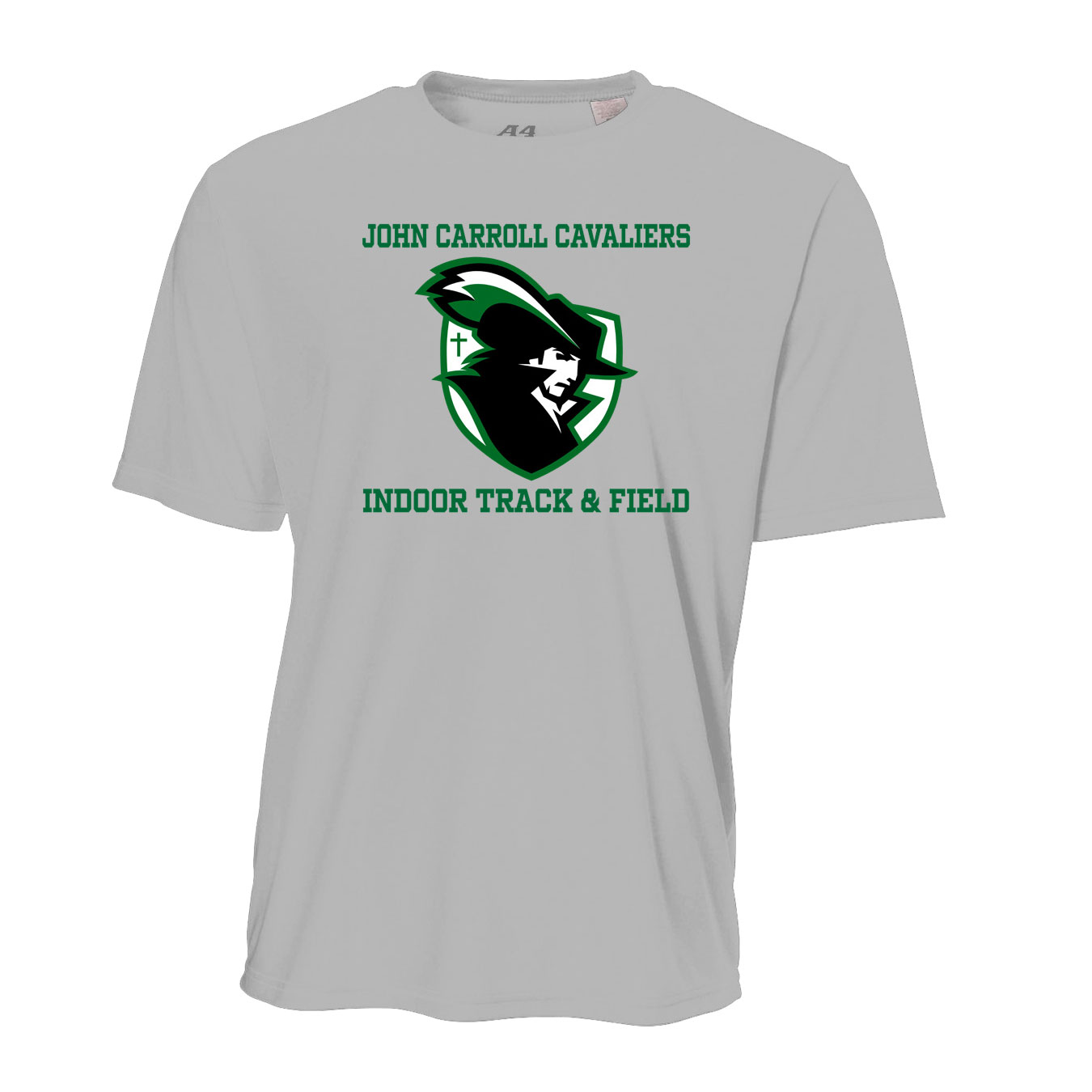 Men's Performance T-Shirt - Silver - Logo Text Drop
