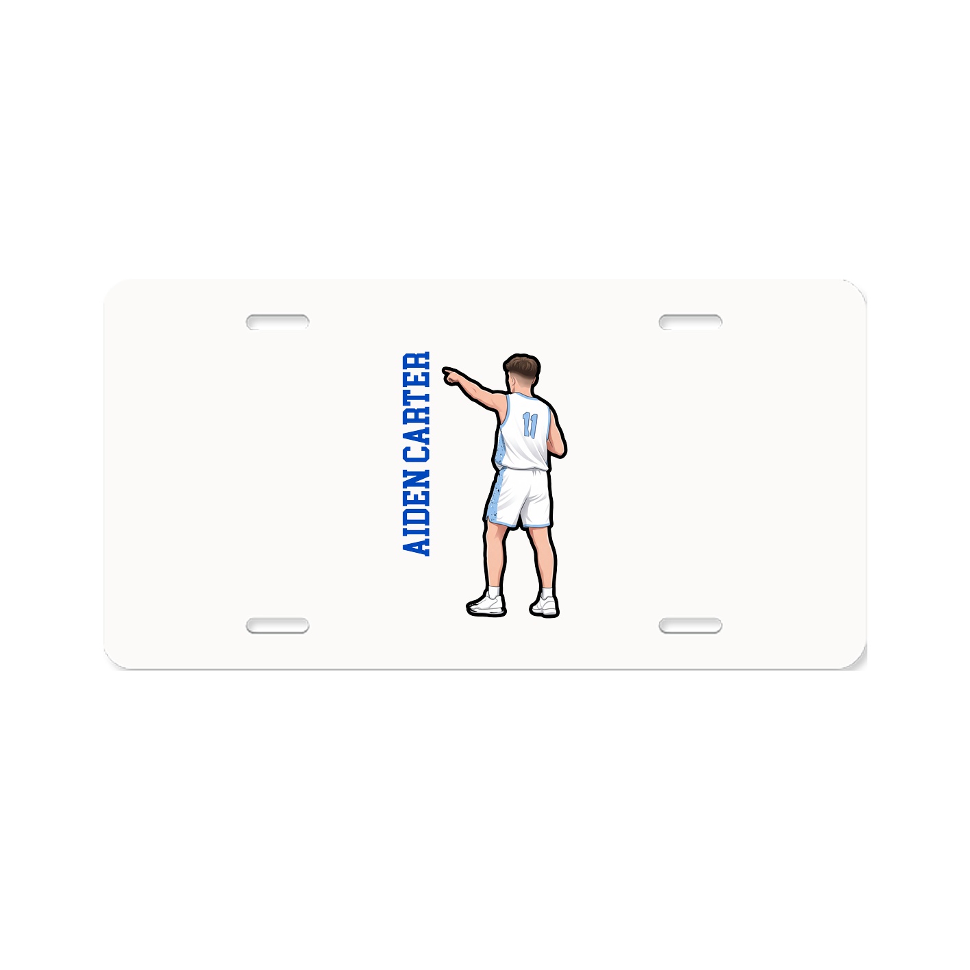 License Plate — Name Vertical in Classic
