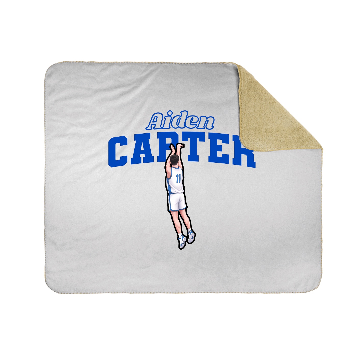 Throw Blanket — Name Arch in White