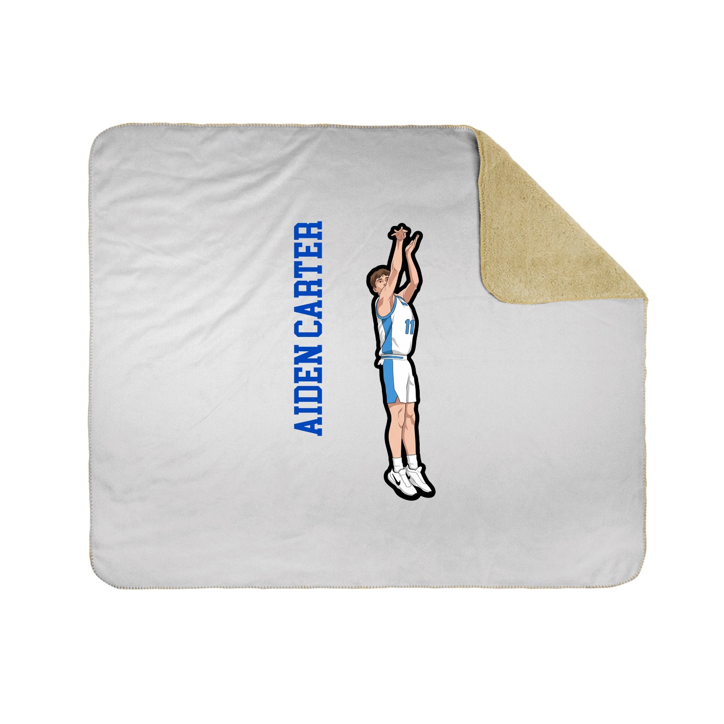 Throw Blanket — Name Vertical in White