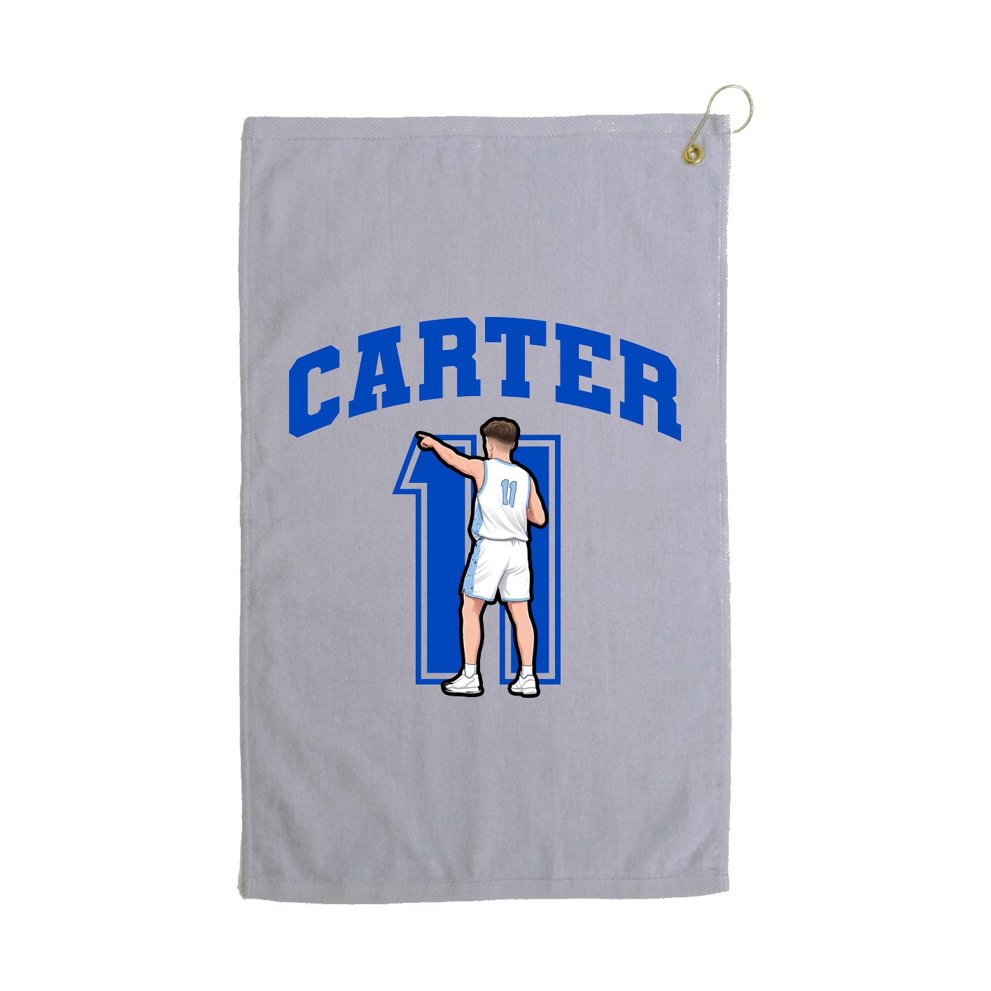 Golf Towel — Number in Grey