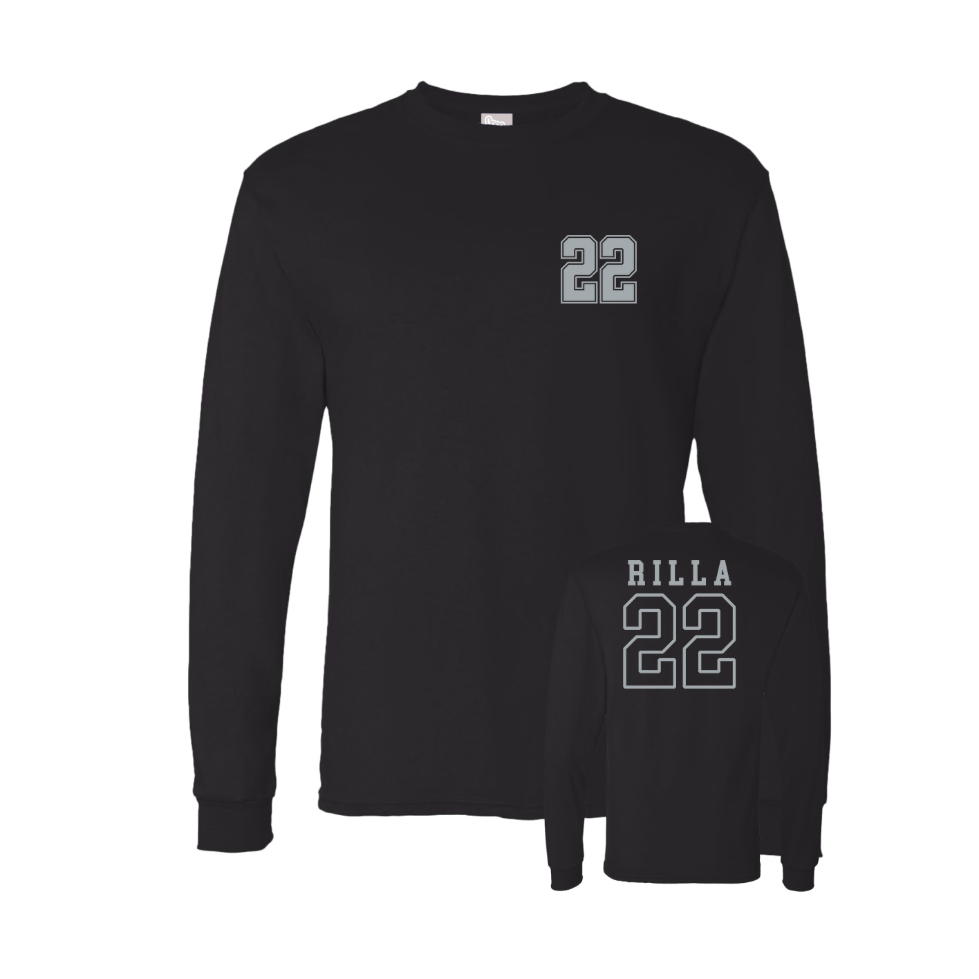 Long Sleeve Tee — Chest Back in Black