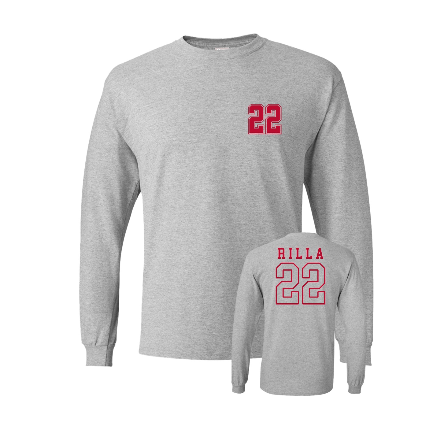 Long Sleeve Tee — Chest Back in Grey