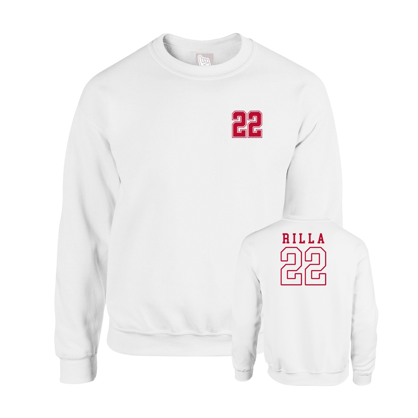 Fleece Crew — Chest Back in White