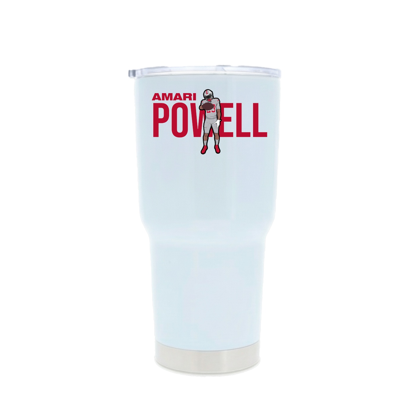 30oz Stainless Steel Tumbler — Player Name in White