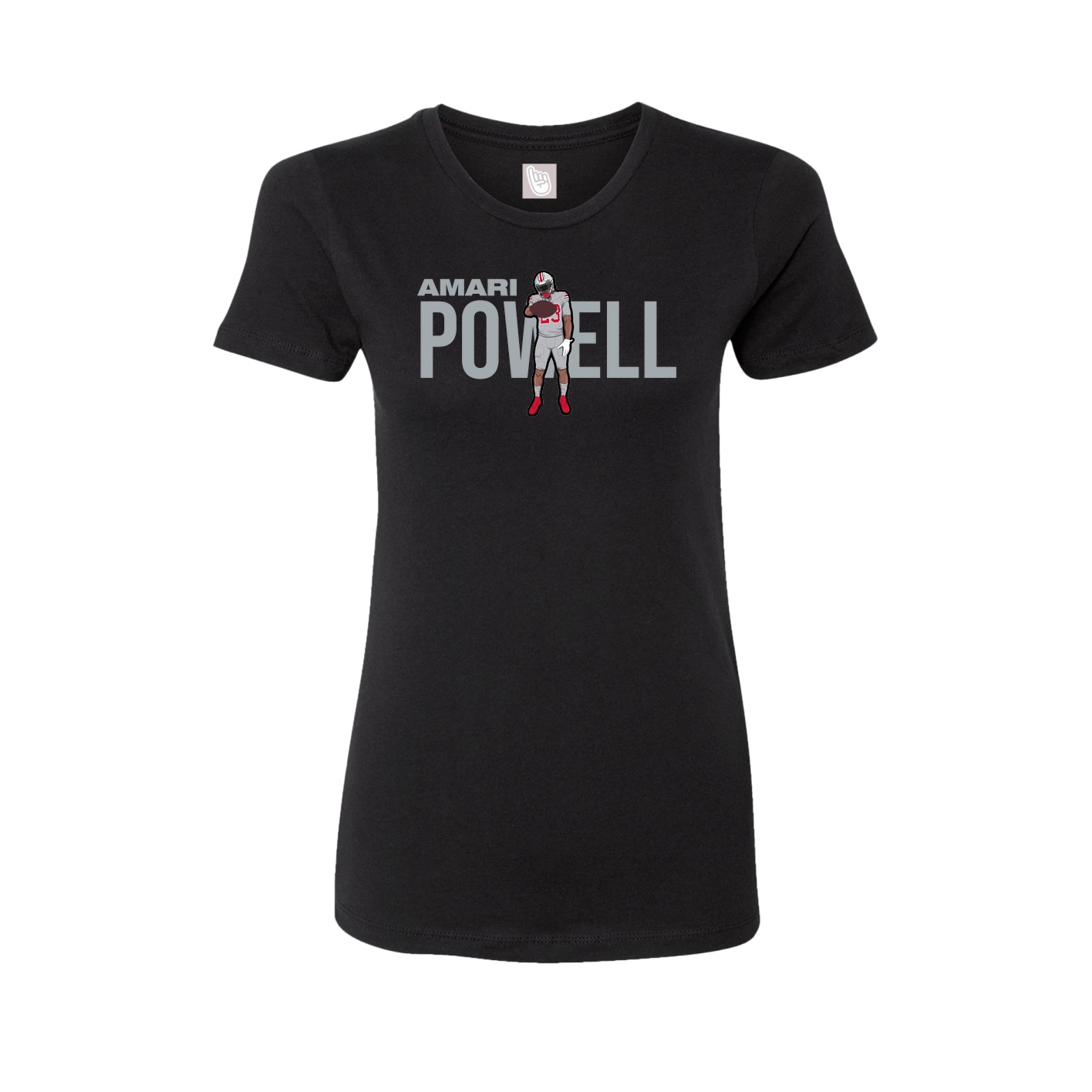 Fitted Women's Tee — Player Name in Black