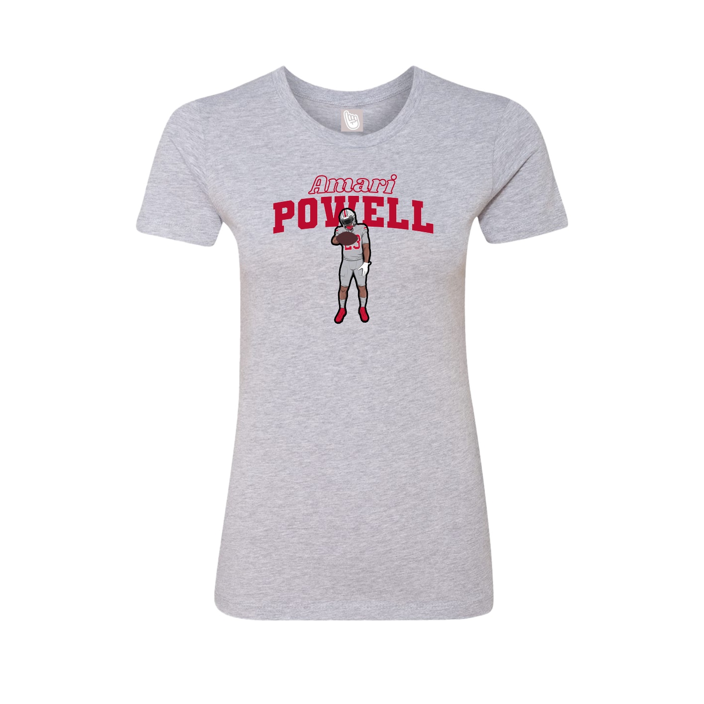 Fitted Women's Tee — Name Arch in Grey