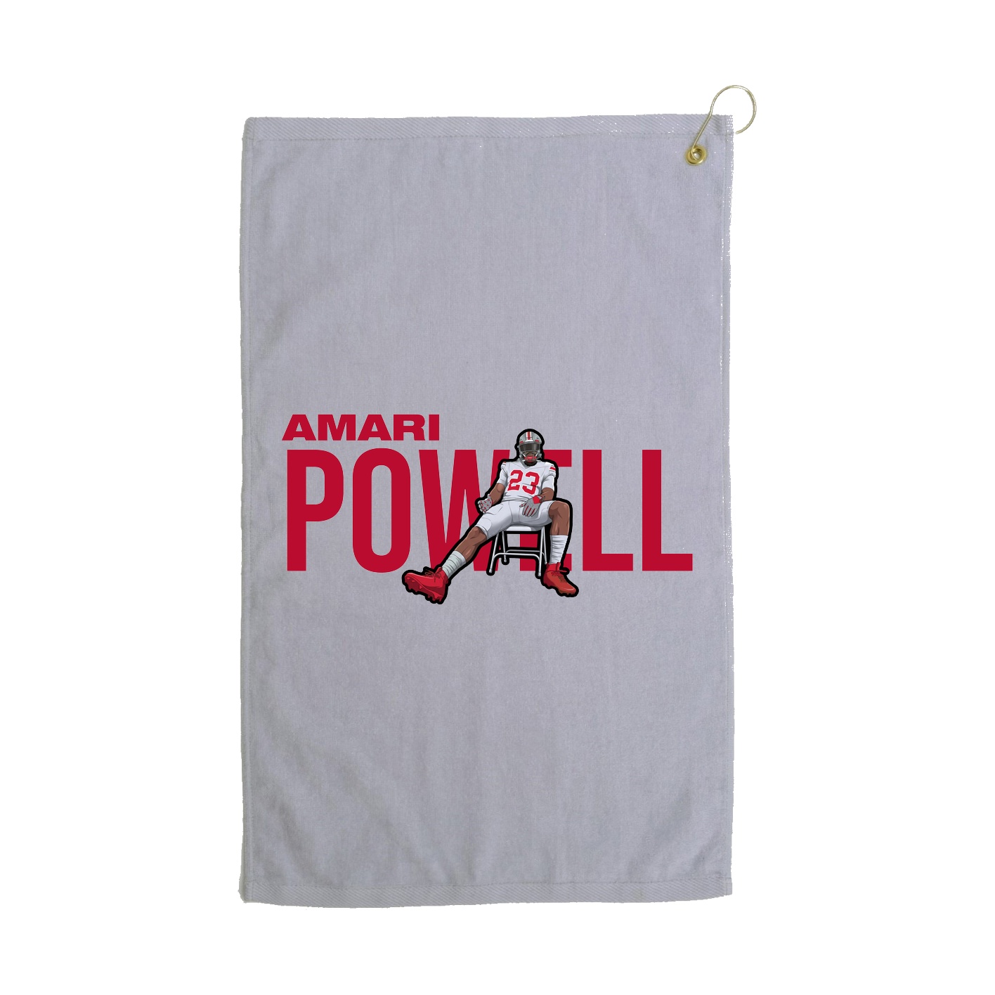 Golf Towel — Player Name in Grey