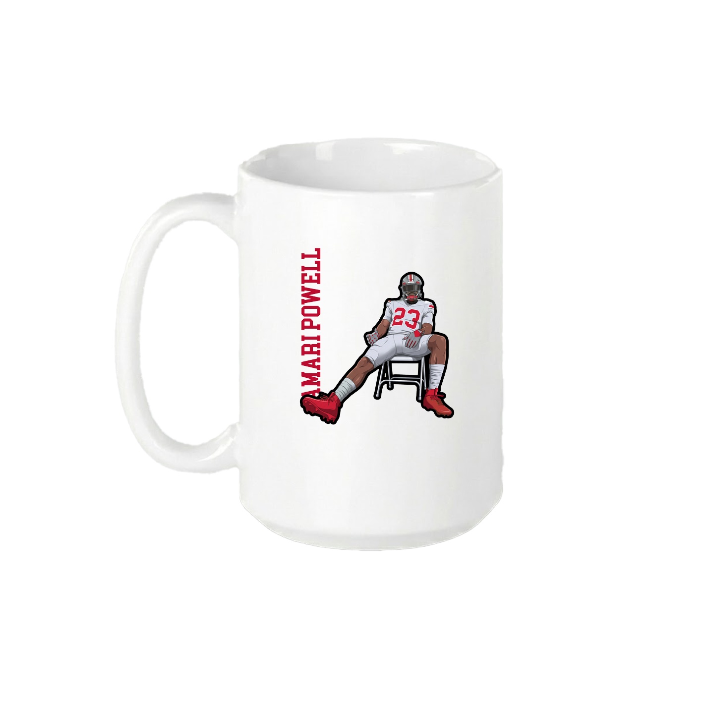 15oz Coffee Mug — Name Vertical in White