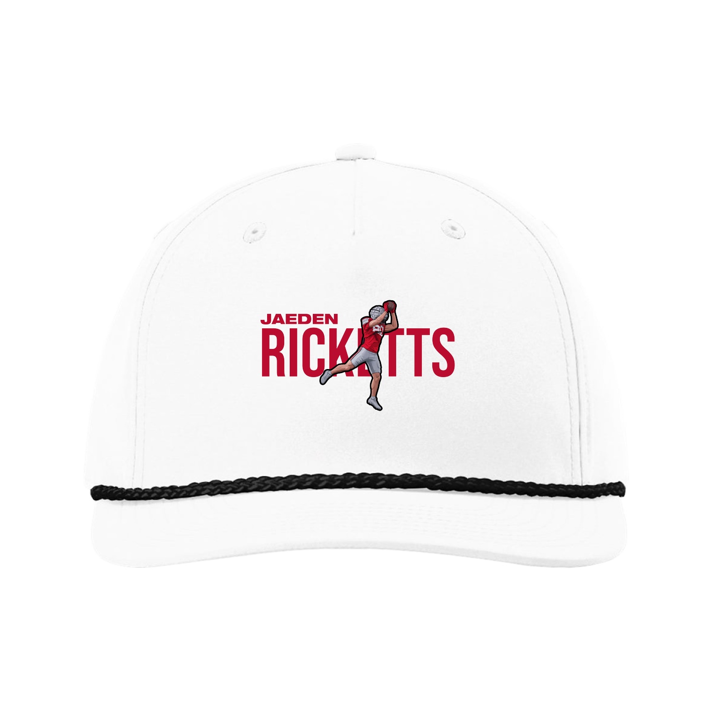 Five-Panel Classic Rope Cap — Player Name in White