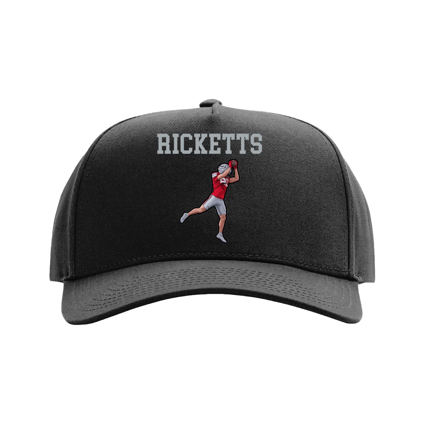 Full Fabric Five-Panel Champ Cap — Shirsey in Black