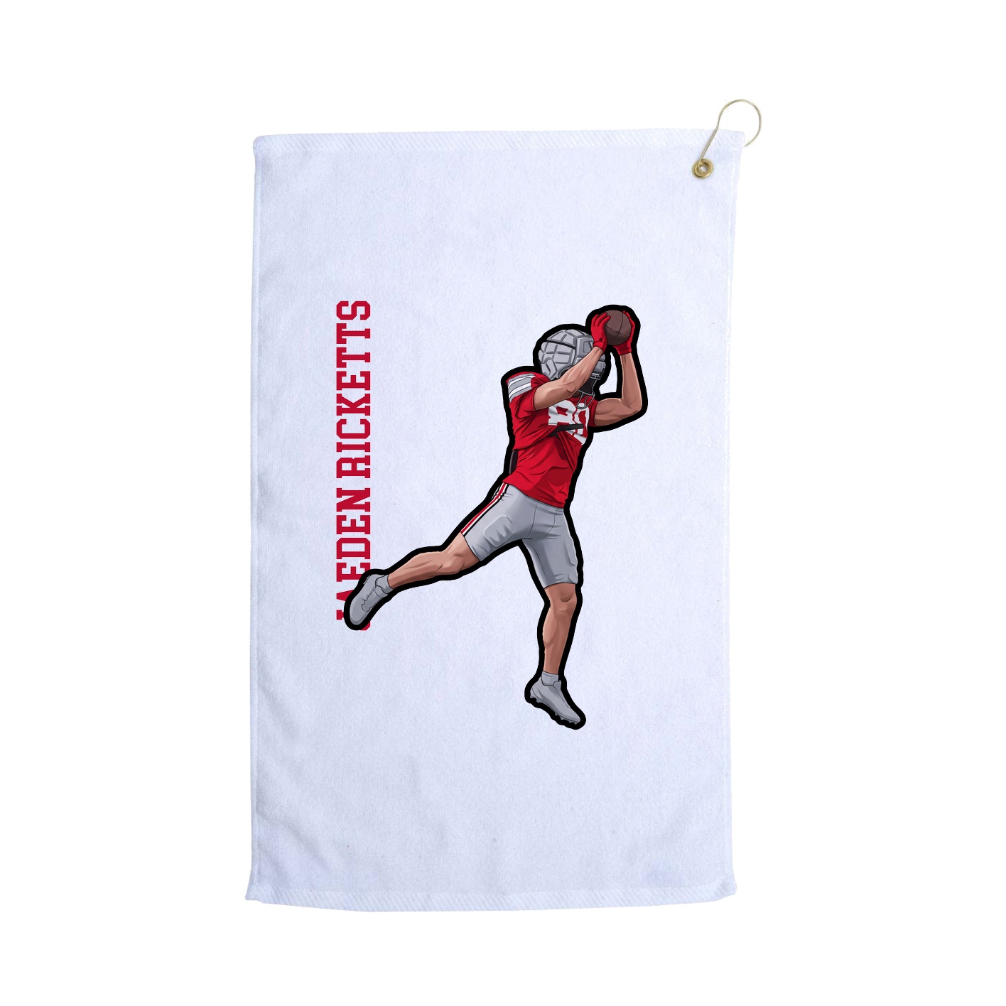 Golf Towel — Name Vertical in White