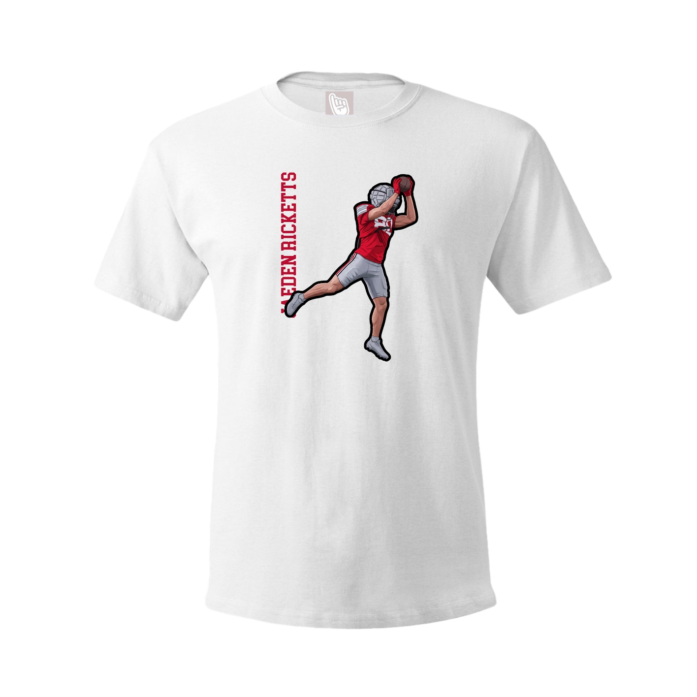 Youth Tee — Name Vertical in White
