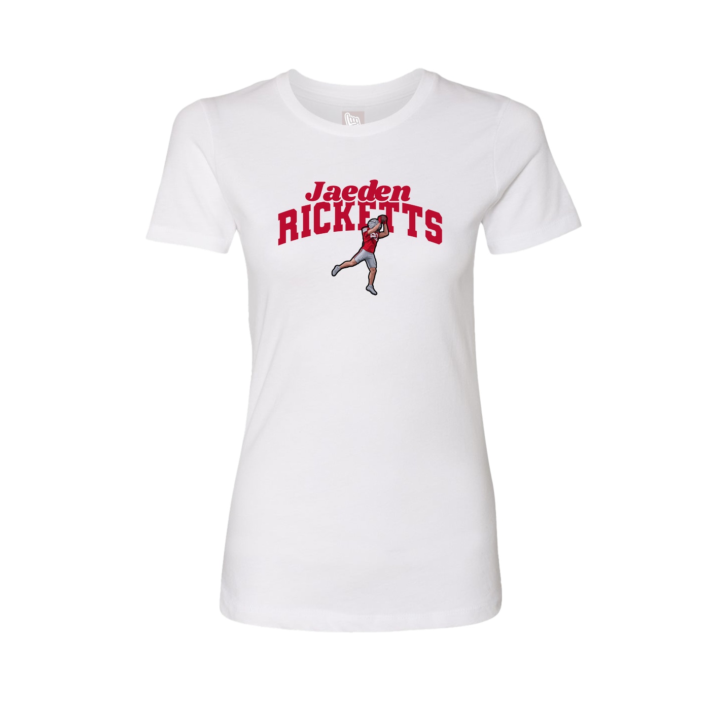 Fitted Women's Tee — Signature Arch in White