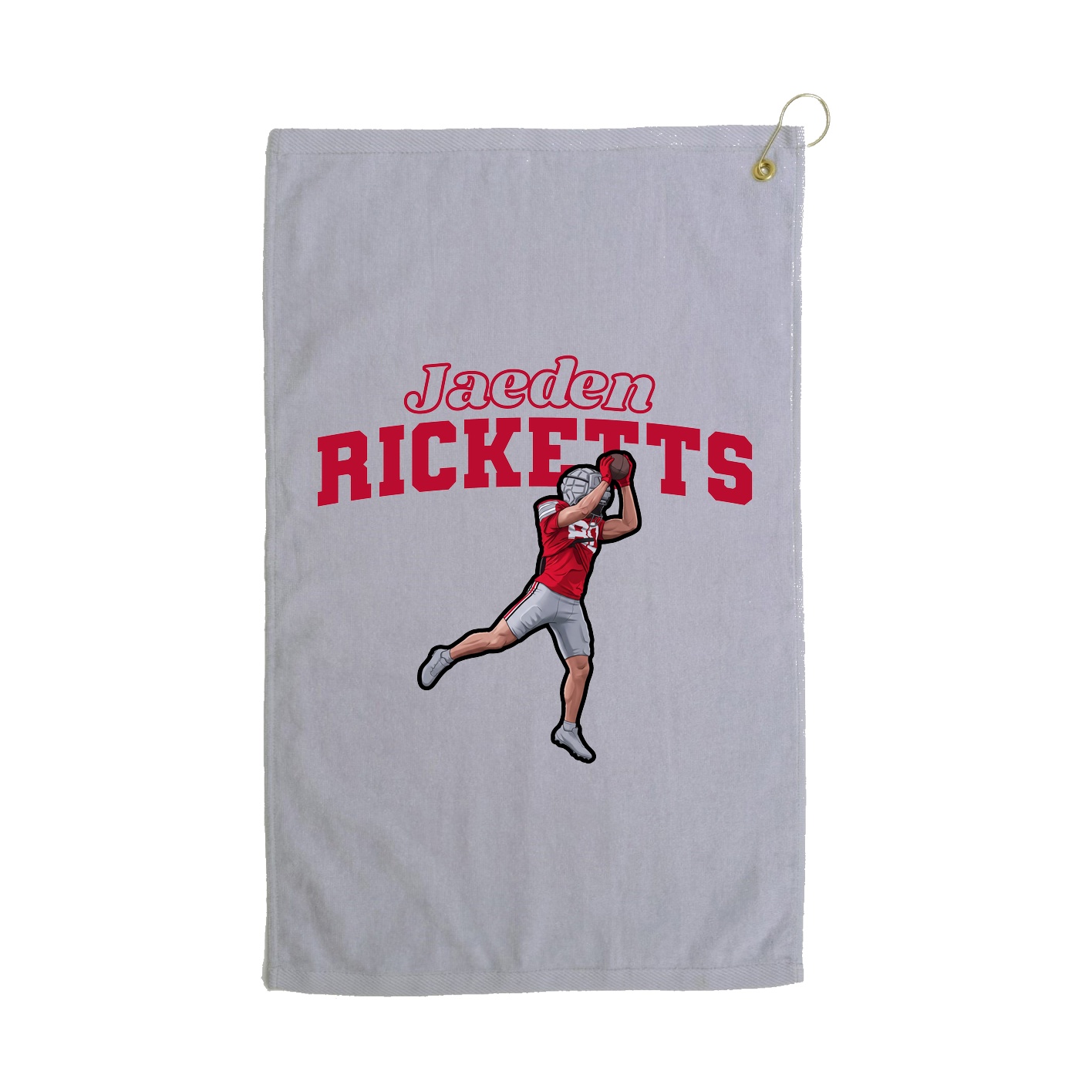 Golf Towel — Name Arch in Grey
