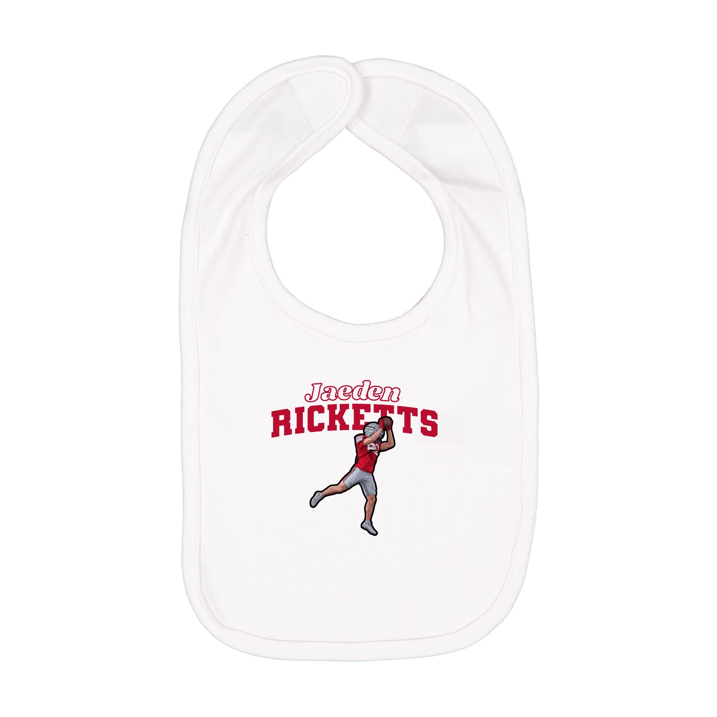 Infant Bib — Name Arch in White