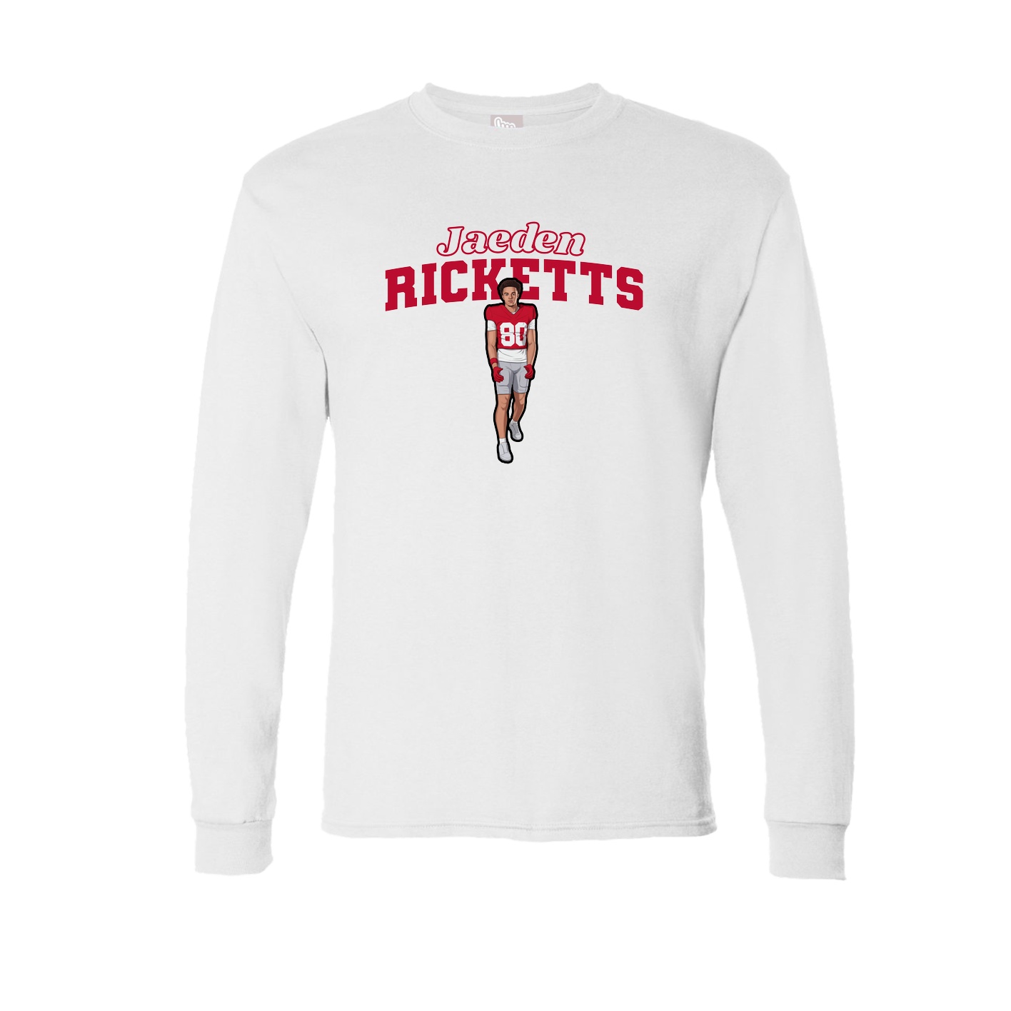 Long Sleeve Tee — Name Arch in White