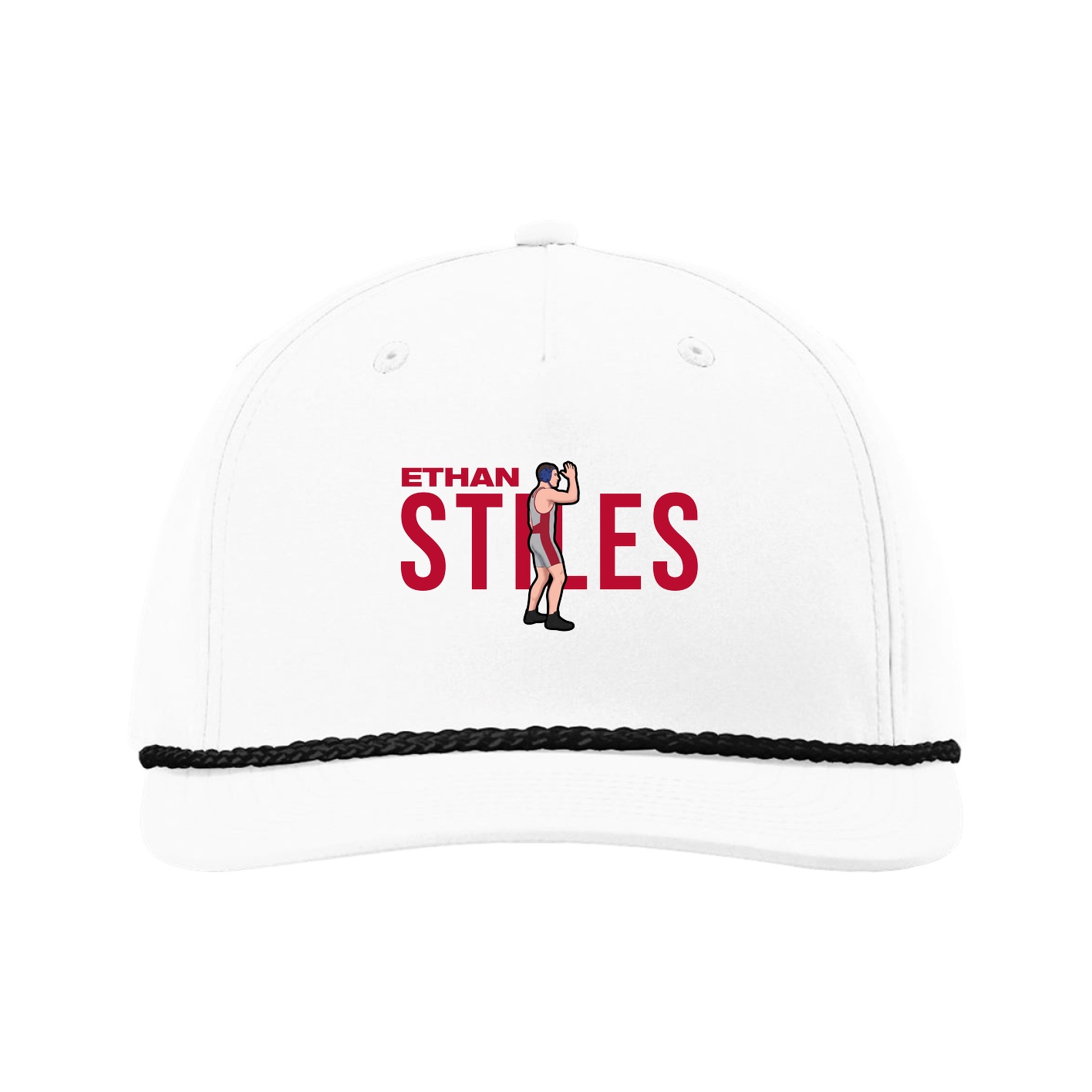 Five-Panel Classic Rope Cap — Player Name in White