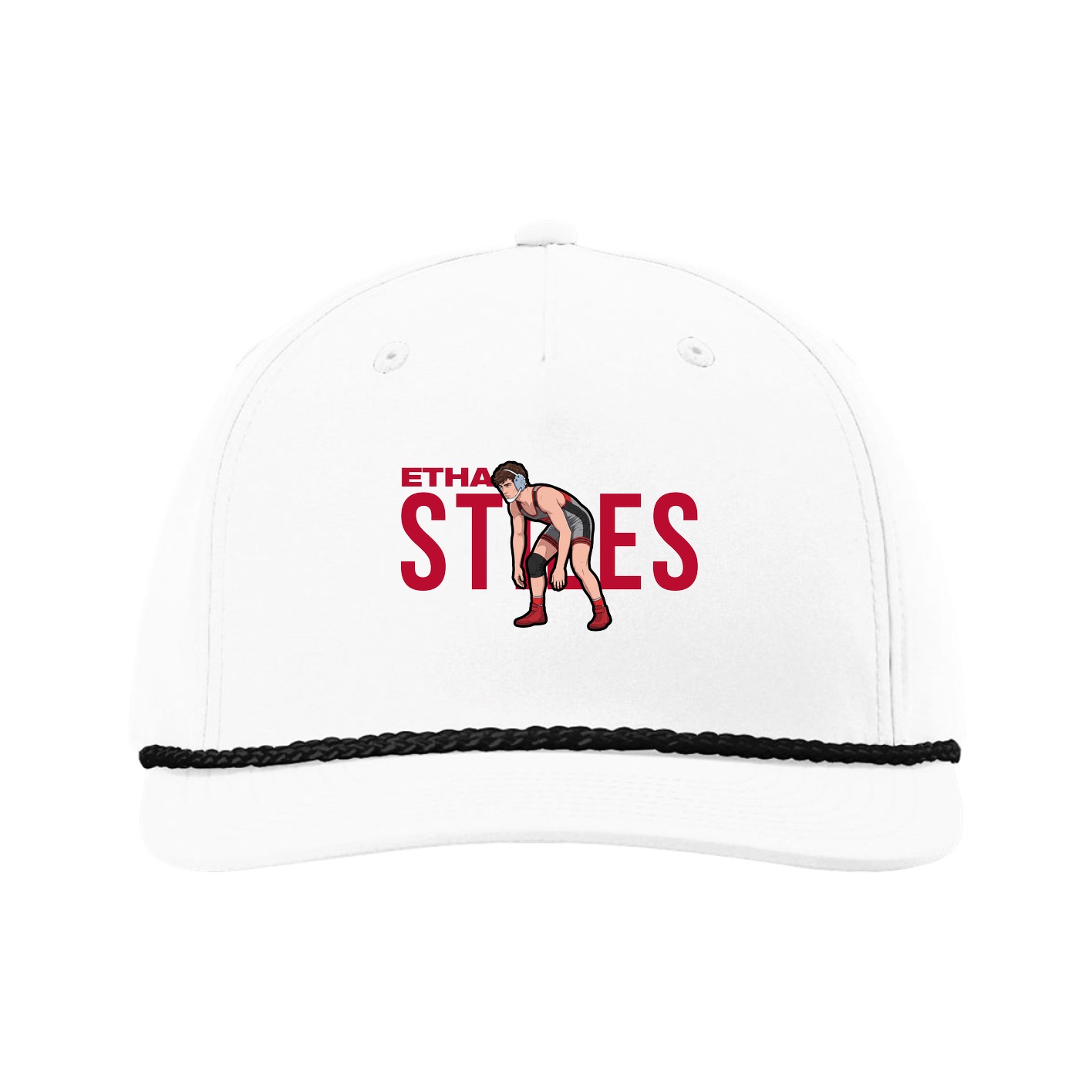 Five-Panel Classic Rope Cap — Player Name in White
