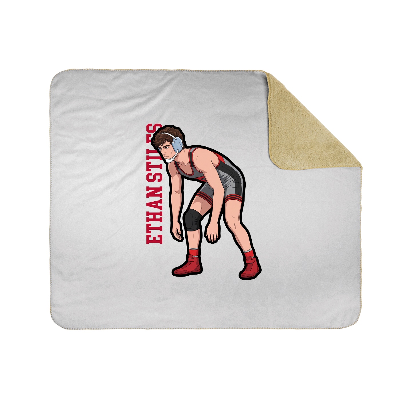 Throw Blanket — Name Vertical in White