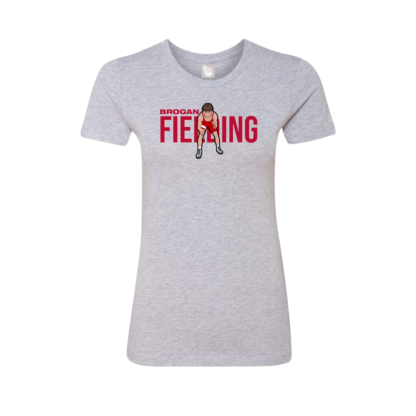 Fitted Women's Tee — Player Name in Grey