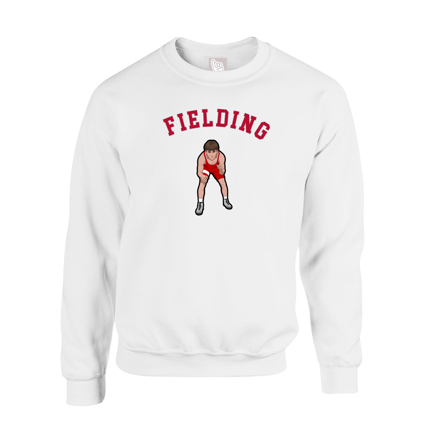 Fleece Crew — Shirsey Arch in White