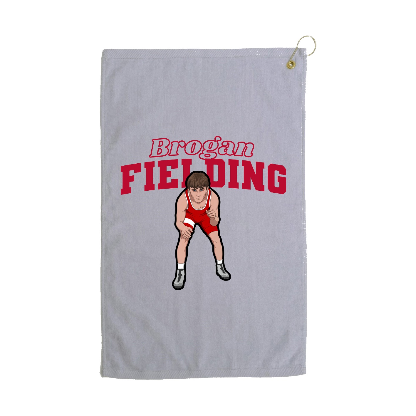 Golf Towel — Name Arch in Grey