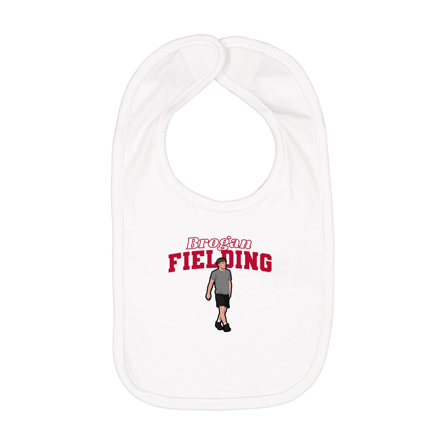 Infant Bib — Name Arch in White
